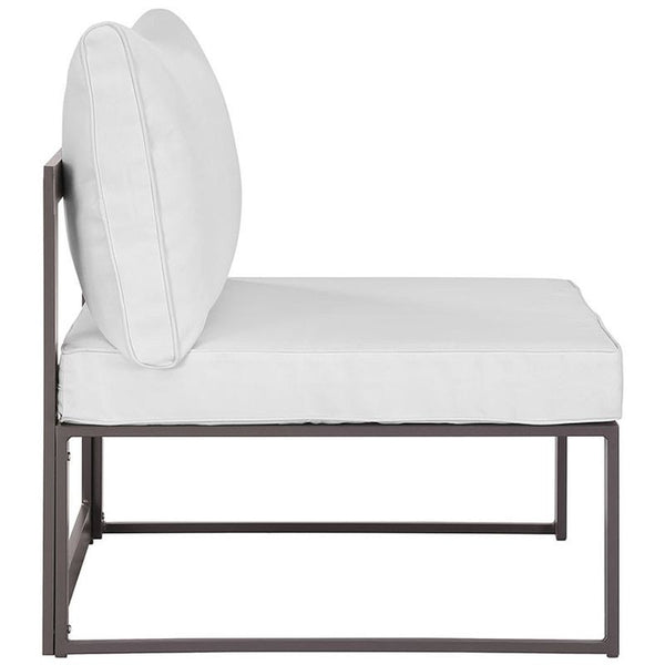 Fortuna 8 Piece Outdoor Patio Sectional Sofa Set in Brown White