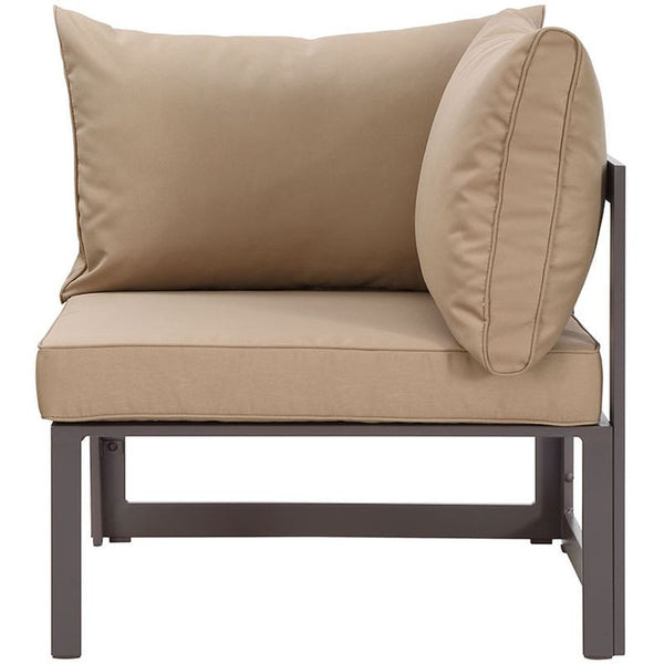 Fortuna 8 Piece Outdoor Patio Sectional Sofa Set in Brown Mocha