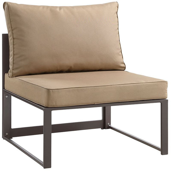Fortuna 8 Piece Outdoor Patio Sectional Sofa Set in Brown Mocha