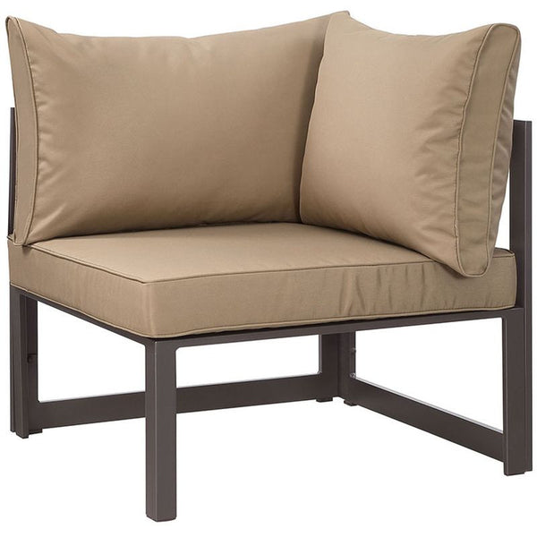 Fortuna 8 Piece Outdoor Patio Sectional Sofa Set in Brown Mocha