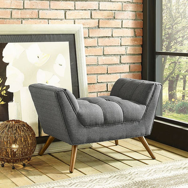 Response Fabric Ottoman in Gray