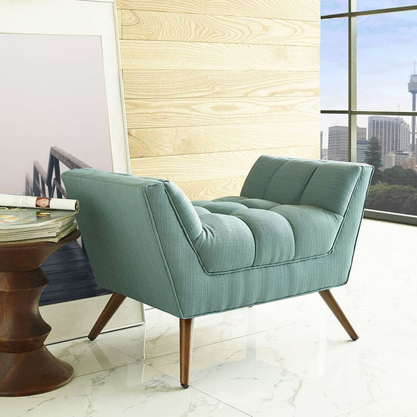 Response Fabric Ottoman in Laguna