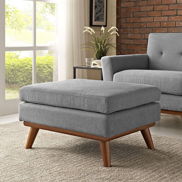 Engage Fabric Ottoman in Expectation Gray
