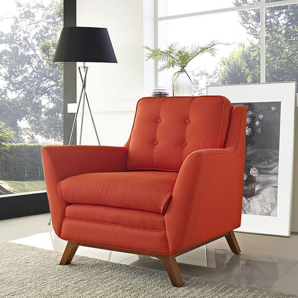 Beguile Fabric Armchair in Atomic Red