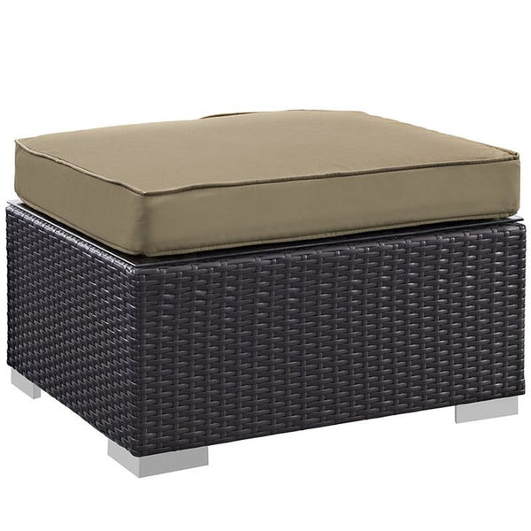Convene 5 Piece Outdoor Patio Sectional Set in Espresso Mocha