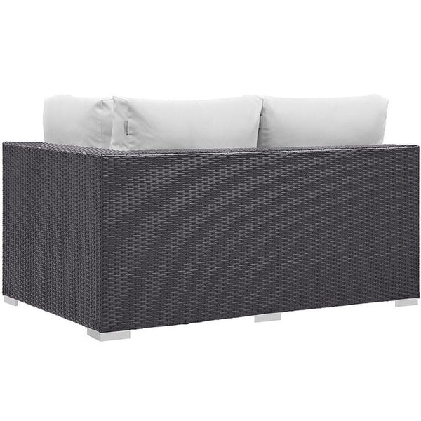 Convene Outdoor Patio Right Arm Loveseat in Espresso White