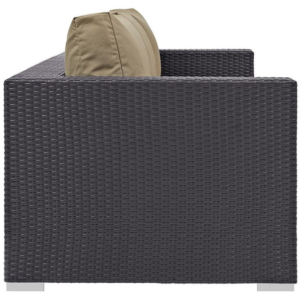 Convene Outdoor Patio Sofa in Espresso Mocha
