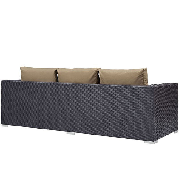 Convene Outdoor Patio Sofa in Espresso Mocha
