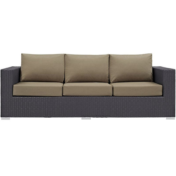 Convene Outdoor Patio Sofa in Espresso Mocha