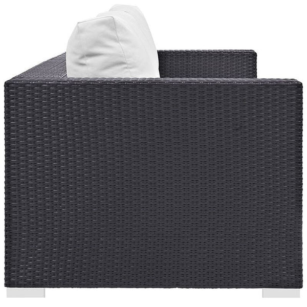 Convene Outdoor Patio Sofa in Espresso White