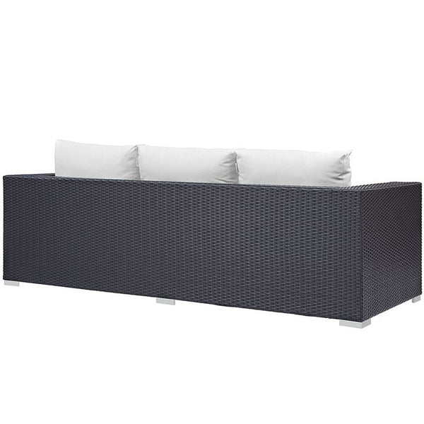 Convene Outdoor Patio Sofa in Espresso White
