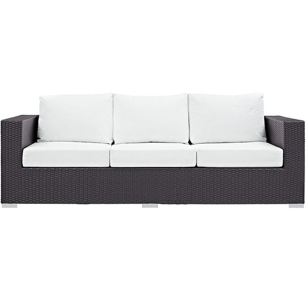 Convene Outdoor Patio Sofa in Espresso White