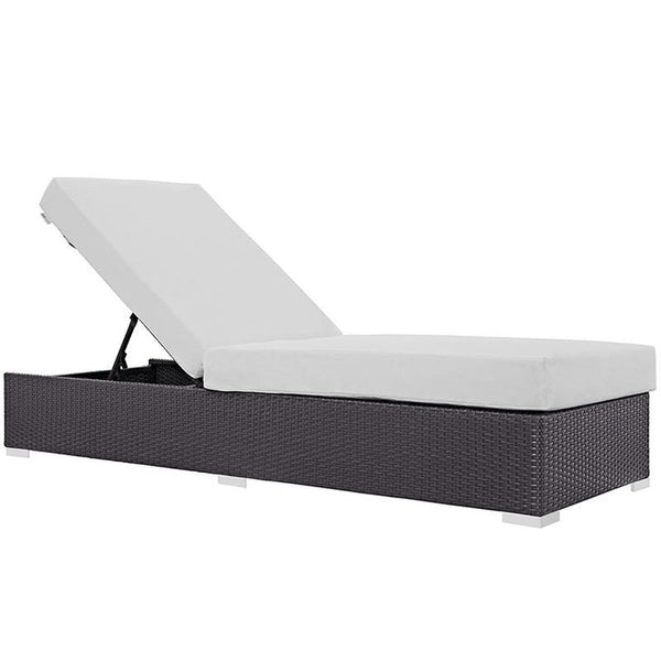 Convene Outdoor Patio Chaise Lounge in Espresso White