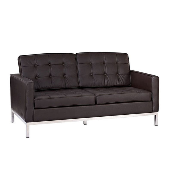 Loft Leather Loveseat in Brown