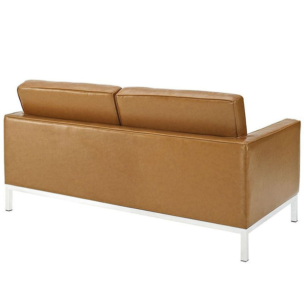 Loft Leather Loveseat in Pumpkin