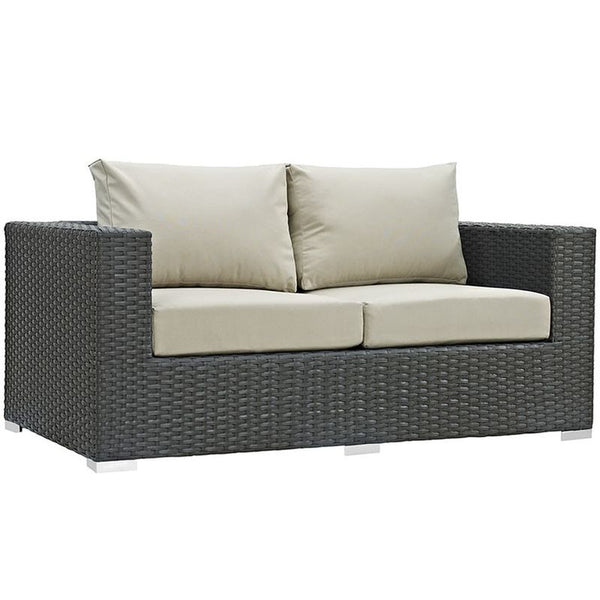 Sojourn Outdoor Patio Sunbrella® Loveseat in Canvas Antique Beige