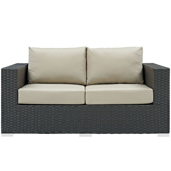 Sojourn Outdoor Patio Sunbrella® Loveseat in Canvas Antique Beige