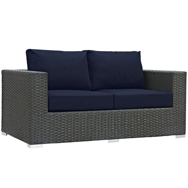 Sojourn Outdoor Patio Sunbrella® Loveseat in Canvas Navy