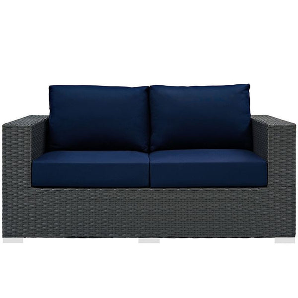 Sojourn Outdoor Patio Sunbrella® Loveseat in Canvas Navy