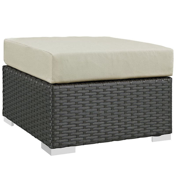 Sojourn Outdoor Patio Sunbrella® Ottoman in Canvas Antique Beige
