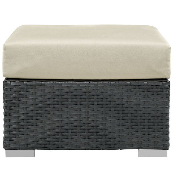 Sojourn Outdoor Patio Sunbrella® Ottoman in Canvas Antique Beige