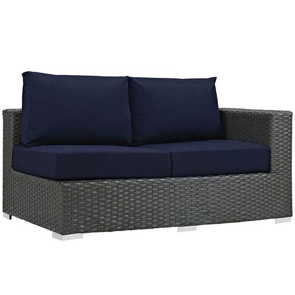Sojourn Outdoor Patio Sunbrella® Right Arm Loveseat in Canvas Navy