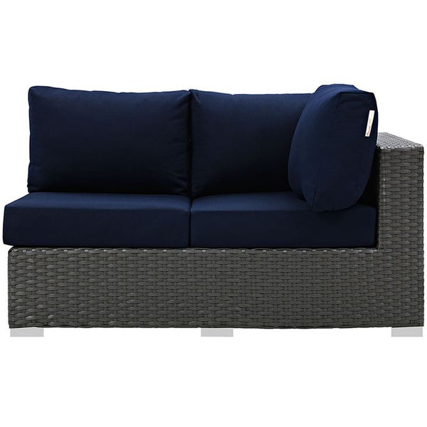 Sojourn Outdoor Patio Sunbrella® Right Arm Loveseat in Canvas Navy