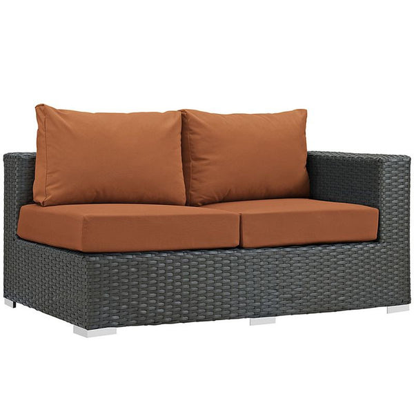 Sojourn Outdoor Patio Sunbrella® Right Arm Loveseat in Canvas Tuscan
