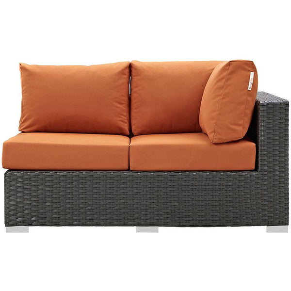 Sojourn Outdoor Patio Sunbrella® Right Arm Loveseat in Canvas Tuscan