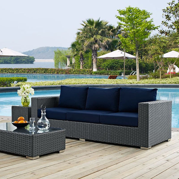 Sojourn Outdoor Patio Sunbrella® Sofa in Canvas Navy