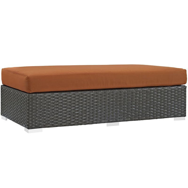 Sojourn Outdoor Patio Fabric Sunbrella® Rectangle Ottoman in Canvas Tuscan