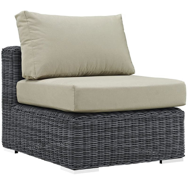 Summon Outdoor Patio Sunbrella® Armless in Canvas Antique Beige