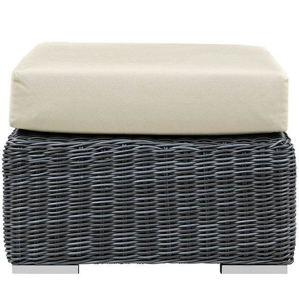 Summon Outdoor Patio Sunbrella® Ottoman in Canvas Antique Beige