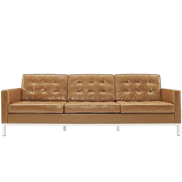 Loft Leather Sofa in Pumpkin