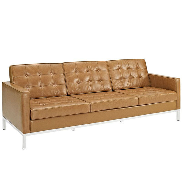 Loft Leather Sofa in Pumpkin