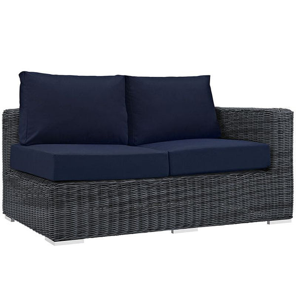 Summon Outdoor Patio Sunbrella® Right Arm Loveseat in Canvas Navy