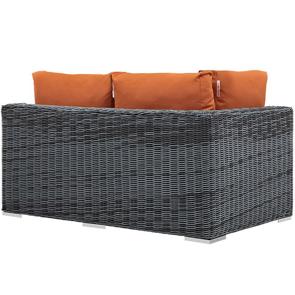 Summon Outdoor Patio Sunbrella® Left Arm Loveseat in Canvas Tuscan
