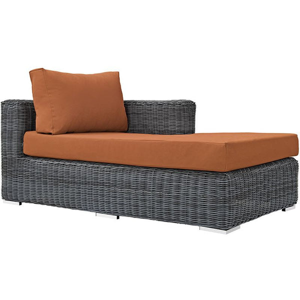 Summon Outdoor Patio Sunbrella® Right Arm Chaise in Canvas Tuscan