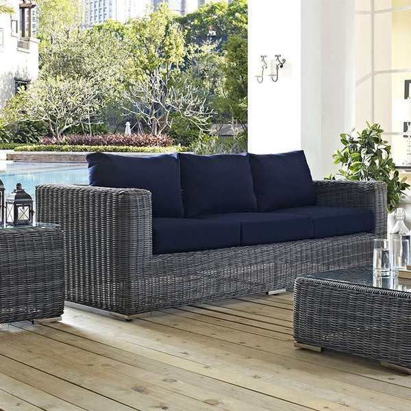 Summon Outdoor Patio Sunbrella® Sofa in Canvas Navy