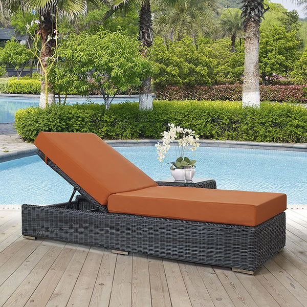 Summon Outdoor Patio Sunbrella® Chaise Lounge in Canvas Tuscan