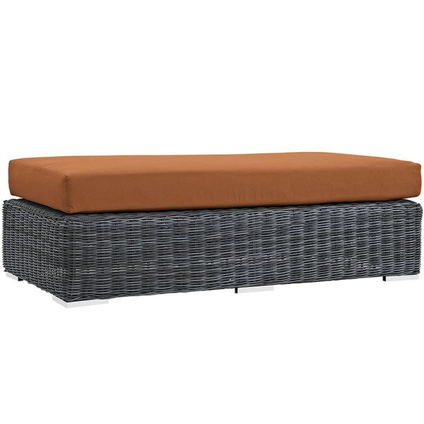 Summon Outdoor Patio Sunbrella® Rectangle Ottoman in Canvas Tuscan