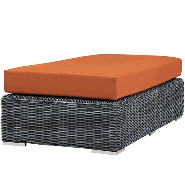 Summon Outdoor Patio Sunbrella® Rectangle Ottoman in Canvas Tuscan