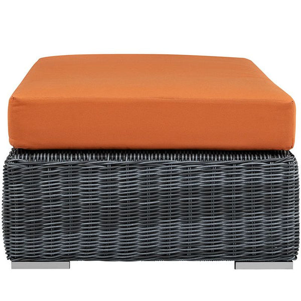 Summon Outdoor Patio Sunbrella® Rectangle Ottoman in Canvas Tuscan