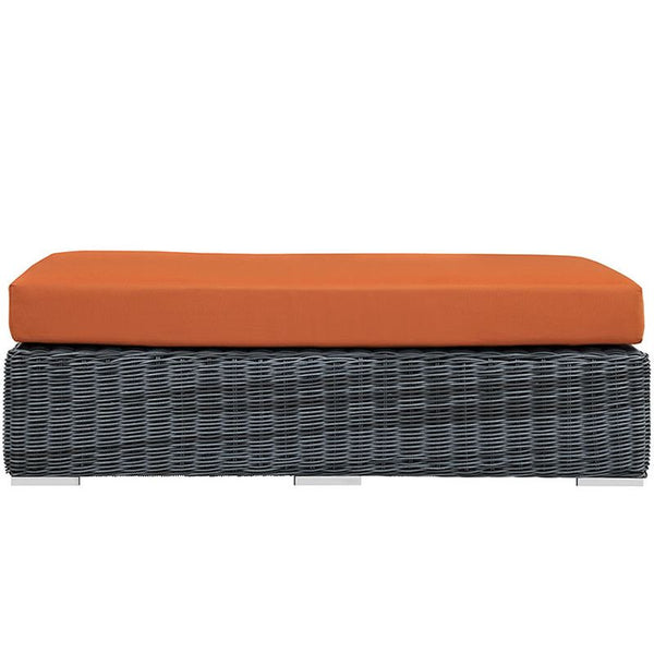 Summon Outdoor Patio Sunbrella® Rectangle Ottoman in Canvas Tuscan