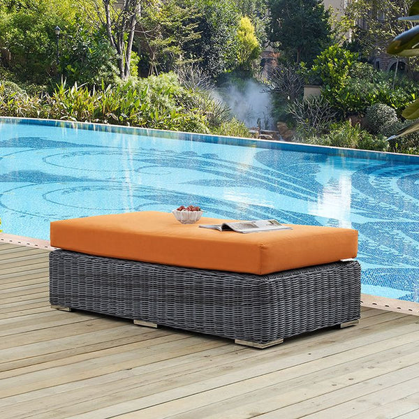 Summon Outdoor Patio Sunbrella® Rectangle Ottoman in Canvas Tuscan