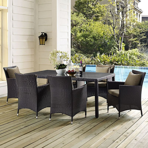 Convene 70" Outdoor Patio Dining Table in Espresso