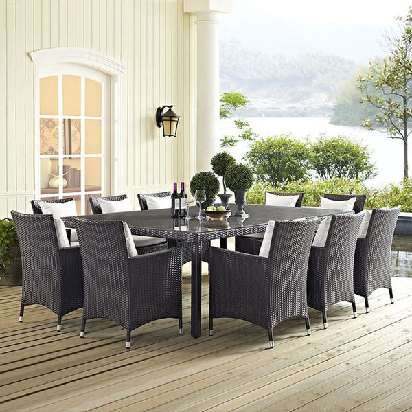 Convene 90" Outdoor Patio Dining Table in Espresso