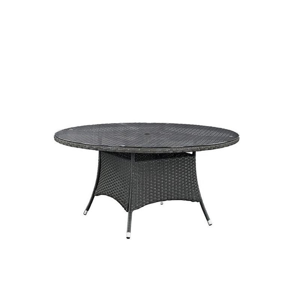 Sojourn 59" Round Outdoor Patio Dining Table in Chocolate