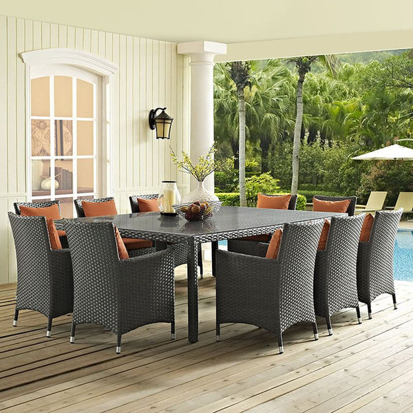 Sojourn 90" Outdoor Patio Dining Table in Chocolate