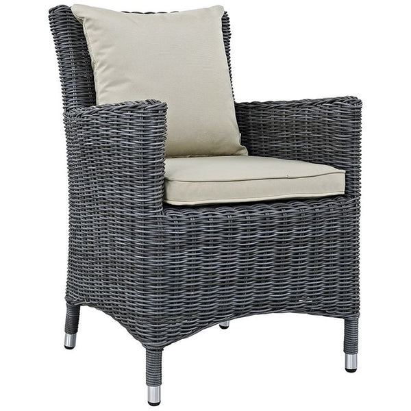 Summon Dining Outdoor Patio Sunbrella® Armchair in Antique Canvas Beige